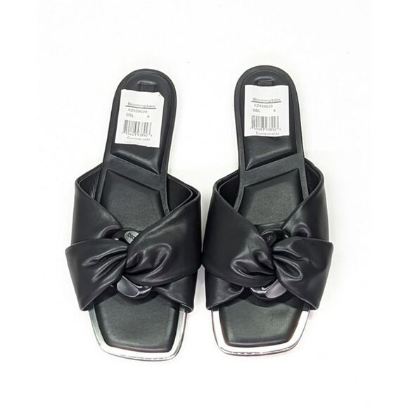 NWOB DKNY Women's Doretta Black Square Toe Slide Sandals Size 8 (MSRP $120) - Picture 4 of 8